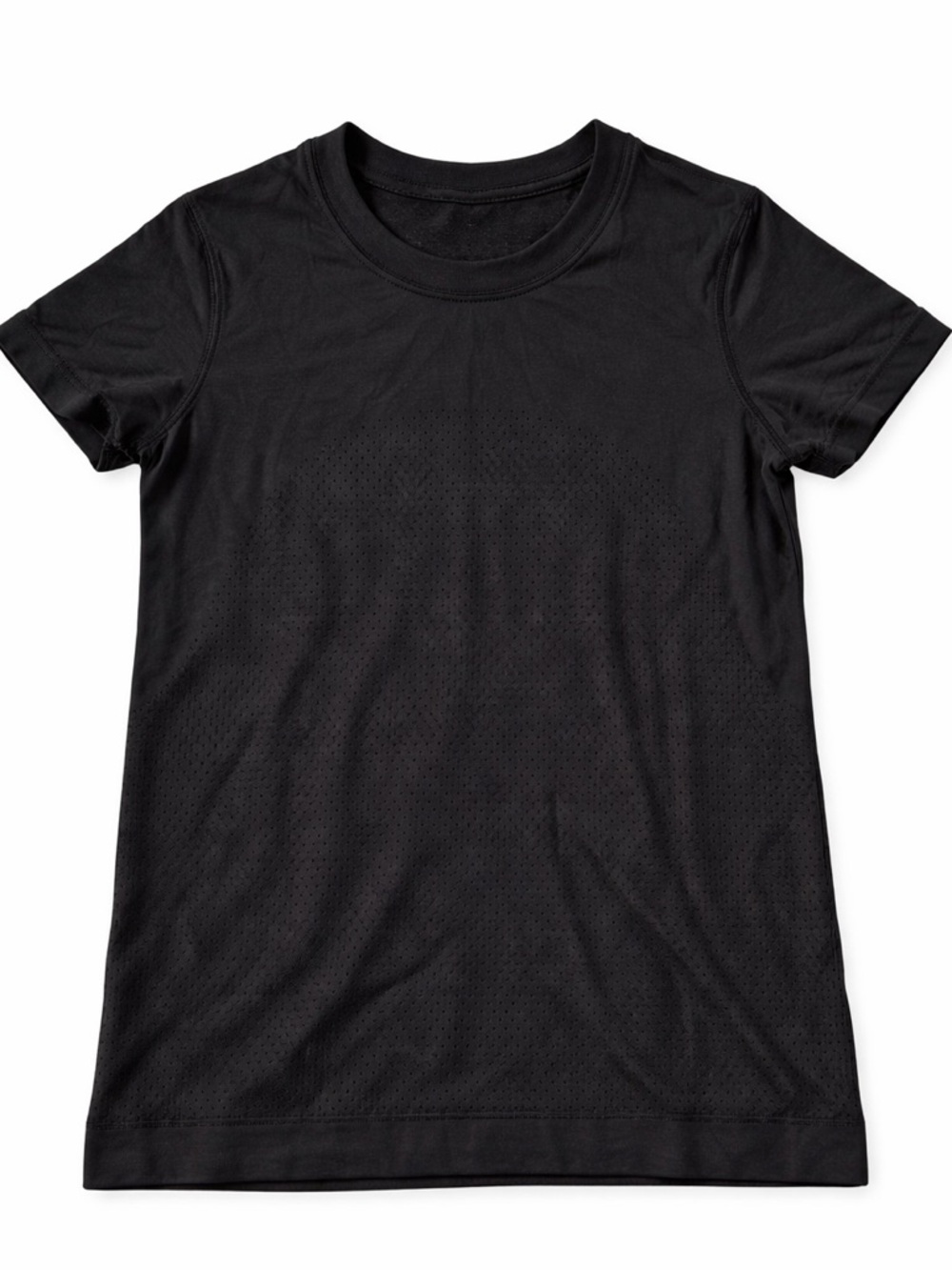 Lululemon Breeze By Short Sleeve Top Black Mesh Ventilated Size 4